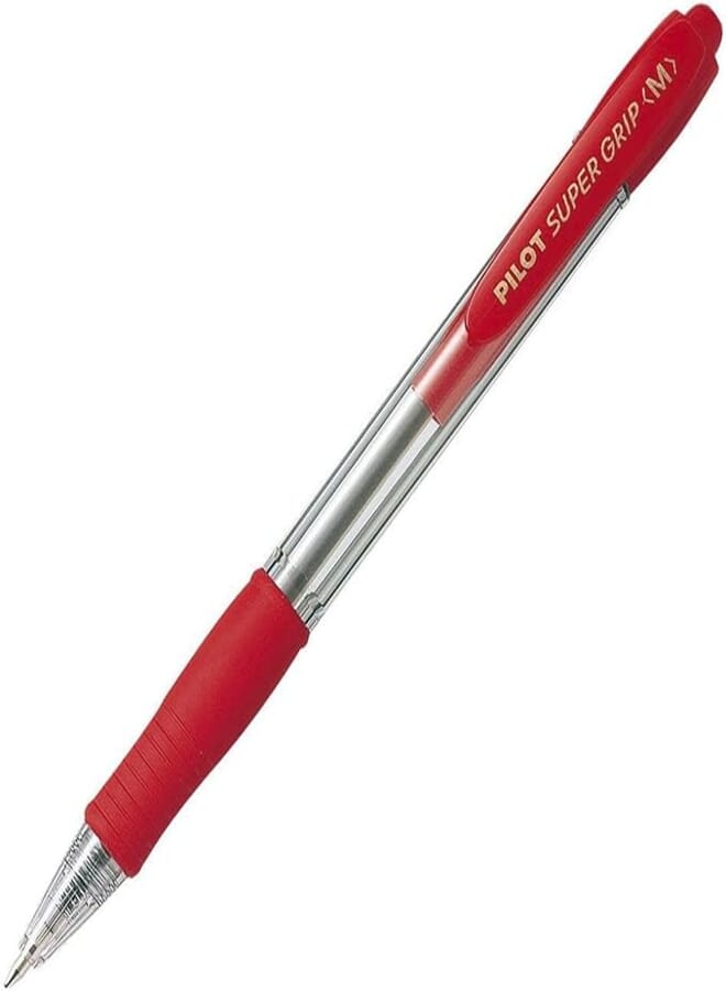 Pilot Super Grip Med Red Rectangle Pen - 714360